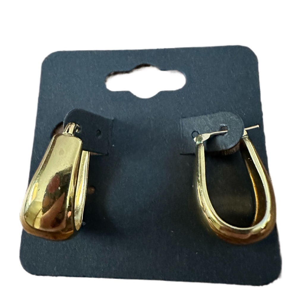 NAPIER Vintage Gold Tone Hoop Earrings - Picture 4 of 6